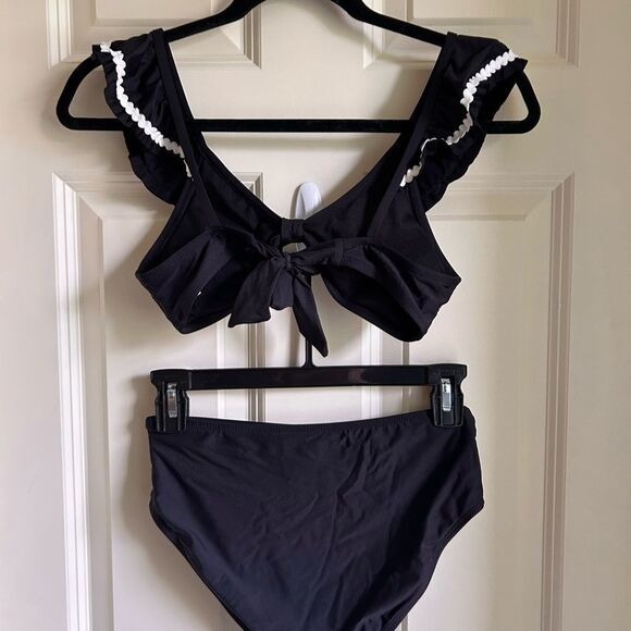 GB girls Youth Two Piece Swimsuit Rick Rack Flounce Bralette - Picture 3 of 7